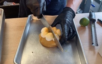 Chef Max Santiago Prepares a Key Lime Dessert at Batch Cookies