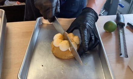 Chef Max Santiago Prepares a Key Lime Dessert at Batch Cookies