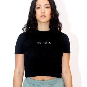 "Vegan Babe" Breathable Script Crop Top